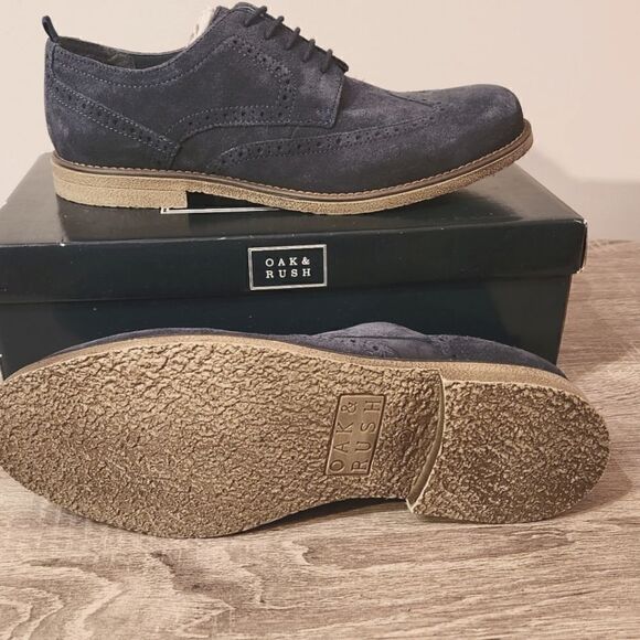OAK AND RUSH MEN'S SUEDE WITH LACES SHOES BLUE COLOR SIZE 11 - Picture 2 of 3